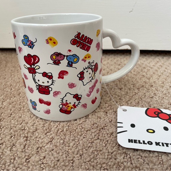 Hello Kitty Heart Emoji Kissing Mice Coffee Tea Mug NEW - Picture 7 of 7